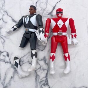 Bandi Power Rangers Red Jason & Black Zack Auto Morphin Flip Action Figure